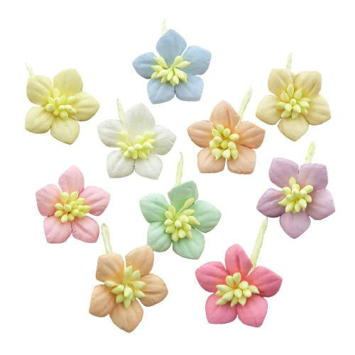 MIXED PASTEL COTTON STEM MULBERRY PAPER FLOWERS - SET C