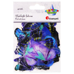 Stickers foil - Blue butterflies 40pcs