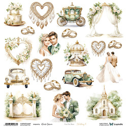 Scrapbooking paper 30x30 - ScrapAndMe - Wedding 7 - cut-out sheet