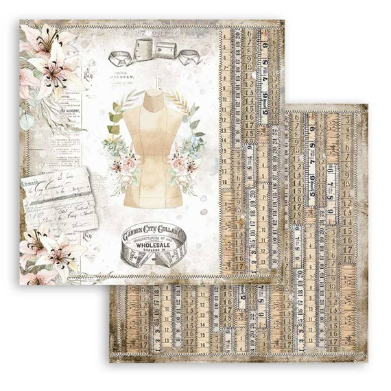 Scrapbooking Craft Papier Set for scrapbooking 30x30 - Stamperia - Romantic Threads