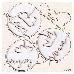 Chipboard - Clouded hearts - Prince