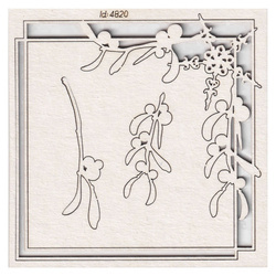Chipboard - Square frame - Mistletoe