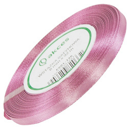 Wstążka satynowa pudrowa różowa 6mm - 32mb