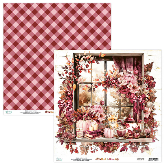 Set of scrapbooking papers 30x30 - Mintay - Rust & Rose