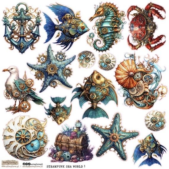 Stickers paper - ScrapLove - Steampunk Sea World 1