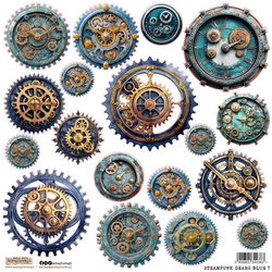 Stickers paper - ScrapLove - Steampunk Gears Blue 1