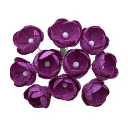 50 DEEP PINK MULBERRY PAPER BUTTERCUPS