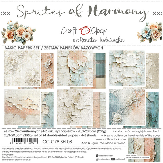 Set of scrapbooking papers 20x20 - Craft o'clock - Sprites of Harmony - BASIC