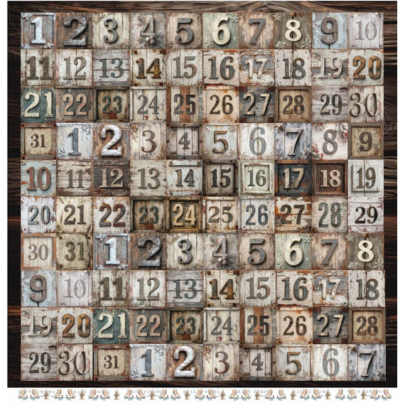 Scrapbooking Paper 30x30 cm - UHK Gallery - White Whispers - Script Pattern