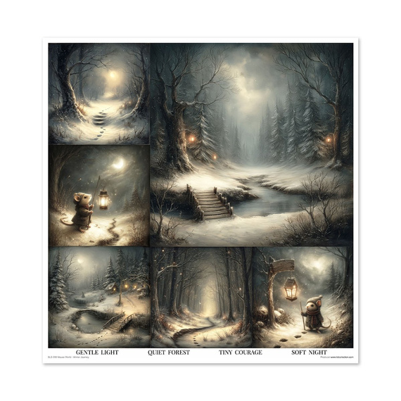 Set of scrapbooking papers 30x30 -  Mouse World - Winter Journey - Itd Collection