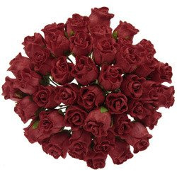 50 DEEP RED TONE HIP ROSEBUDS