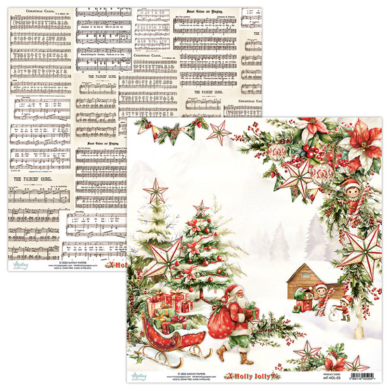 Set of scrapbooking papers 20x20 - Mintay - Holly Jolly