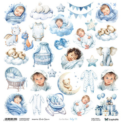 Scrapbooking paper 30x30 - ScrapAndMe - Gnomes 1- sheet with cut-out elements