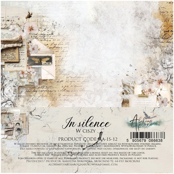 Set of Scrapbooking papers 15x15 - Alchemy of Art - In silence