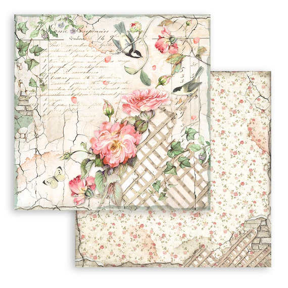 Set of 30x30 scrapbooking papers - Stamperia - House of Roses