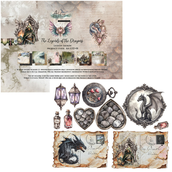 Set of 20x20 papers - Alchemy of Art - The Legends of the Dragons