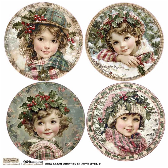 Stickers paper - ScrapLove - Medallion Christmas Cute Girl 2 