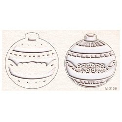 Chipboard - two layered Christmas Bauble 01 - Tinsel - 3D 