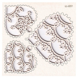 Chipboard - small Hearts - Tatting Christmas