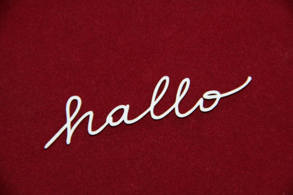 Chipboard lettering - Hallo (Hello)