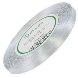 Silver satin ribbon 6mm - 32mb